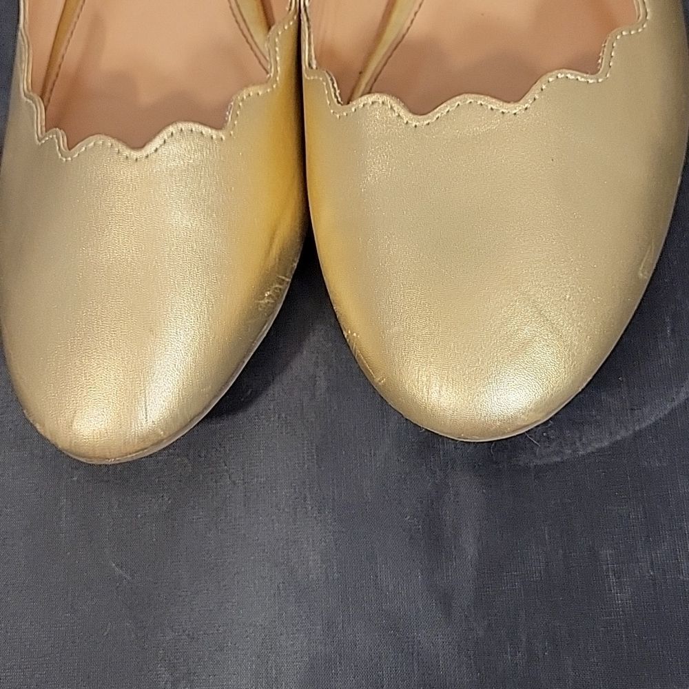 M MARTHA EVERYDAY METALLIC WOMEN"S BALLERINAS SCALLOPED EDGE DETAILS FLAT - Picture 4 of 12